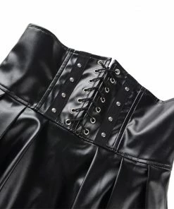 Laidtex Corseted PVC Skater Skirt Latex Clothing