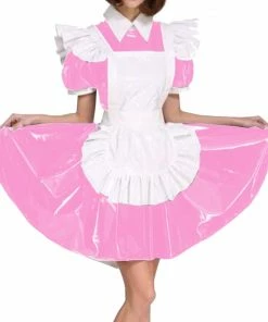 Laidtex White Aproned PVC Maid Dress 15 Laidtex White Aproned PVC Maid Dress