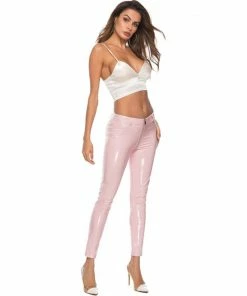 Laidtex Latex Clothing Rousing Red Vinyl Leggings