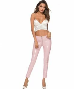 Laidtex Latex Clothing Rousing Red Vinyl Leggings