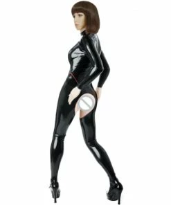 Latexfun Latex Clothing Lewd Crotchless Latex Bodysuit