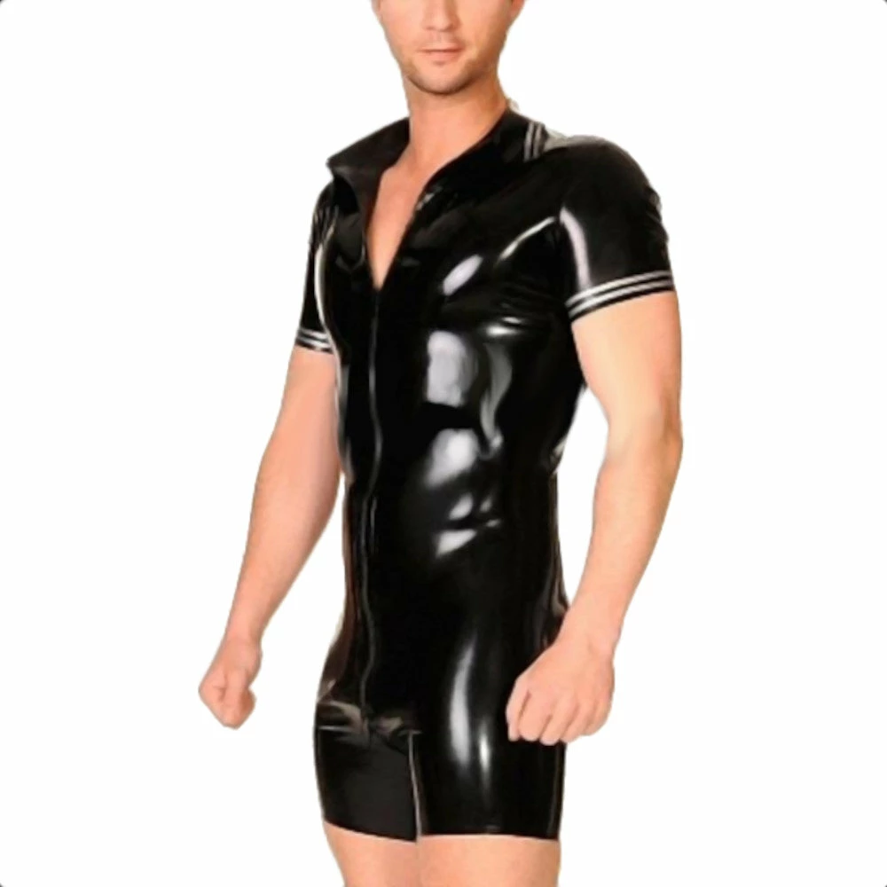 Latexfun Latex Clothing One Piece Men's Rubber Catsuit 3 Latexfun Latex Clothing One Piece Men's Rubber Catsuit