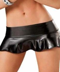 Laidtex Micro Mini Black PVC Skirt