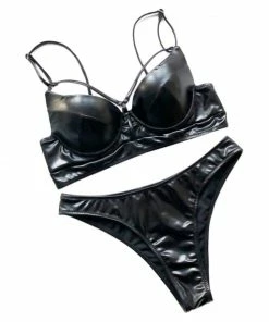 Laidtex Bodacious Black Vinyl Bikini