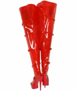 Laidtex Sassy See-Through Red PVC Boots Latex Clothing 11 Laidtex Sassy See-Through Red PVC Boots Latex Clothing