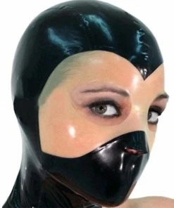 Laidtex Rubber Bondage Hood With Zipper