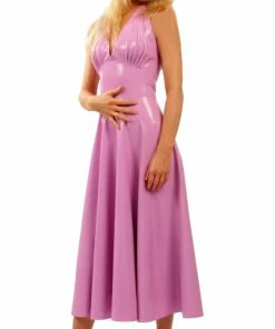 Latexfun Latex Clothing Polished Pink Latex Dress