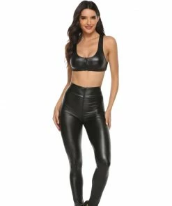 Laidtex Stretchy Black PVC Leggings