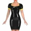 Laidtex Latex Clothing Latex Goth Short Sleeve Dress