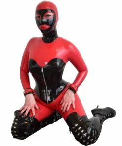 Laidtex Latex Clothing Red Rubber Female Suit