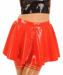 Laidtex Latex Mini Skater Skirt