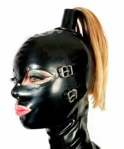 Latexfun Ponytail Hole Latex Fetish Mask Latex Clothing