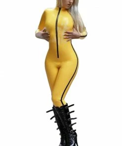 Laidtex Kill Bill Yellow Catsuit Latex Clothing