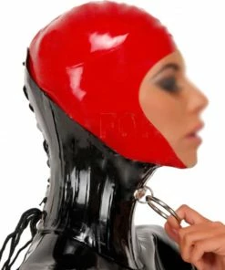 Laidtex Lace Up Latex Neck Corset