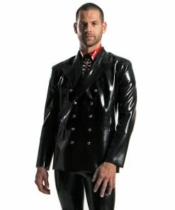 Latexfun Dashing Double Breasted Latex Jacket Latex Clothing