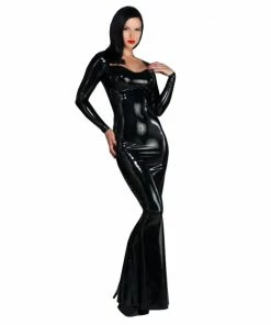 Laidtex Latex Clothing Morticia Plus Size Dominatrix Costume