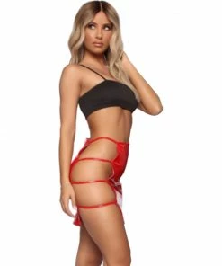 Laidtex Latex Clothing Naughty Red PVC Skirt