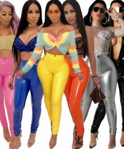 Laidtex Hip Hugging Tight Shiny Pants