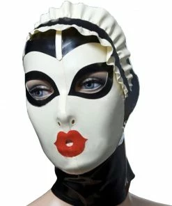 Latexfun Latex Clothing Rousing Ruffled Latex Face Mask