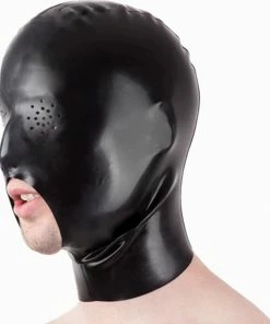 Laidtex Open Mouth Latex Bondage Hood