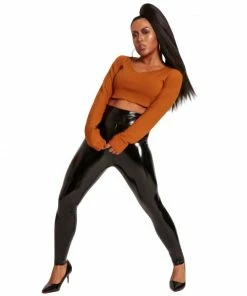 Laidtex Comfy Black Vinyl Leggings
