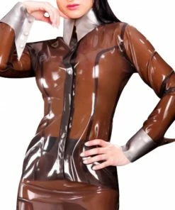 Latexfun Trendy Transparent Latex Blouse Latex Clothing