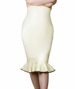 Latexfun Tight White Latex Skirt Latex Clothing