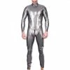 Latexfun Swank Silver Rubber Catsuit Latex Clothing