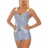 Laidtex Belted Latex Teddy With Zipper Crotch