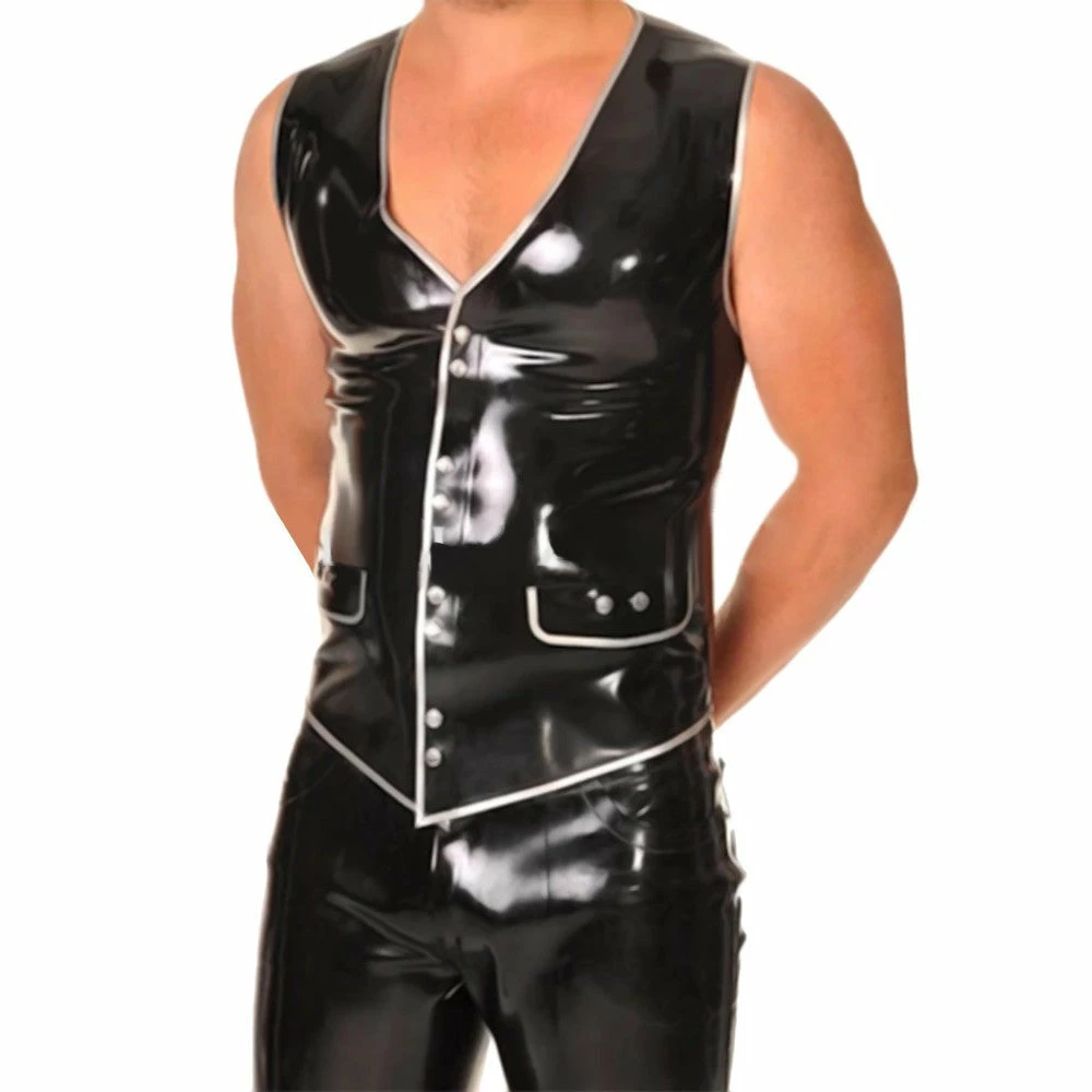 Latexfun Handsome Hubby Latex Vest Latex Clothing 3 Latexfun Handsome Hubby Latex Vest Latex Clothing