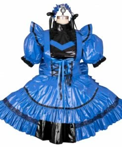 Laidtex Latex Clothing Blue Bashful Latex Doll Suit