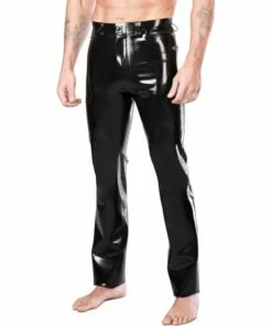 Latexfun Black Dressy Latex Pants Latex Clothing
