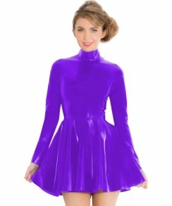 Laidtex Flirty Short PVC Skater Dress Latex Clothing