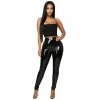 Laidtex Latex Clothing Plus Size Faux Leather Leggings