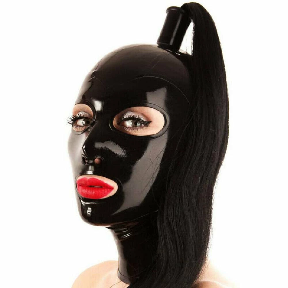 Laidtex Ponytail Latex Bondage Mask 3 Laidtex Ponytail Latex Bondage Mask