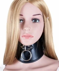 Laidtex Collars And Cuffs Black PU Leather Posture Collar