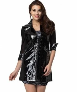 Latexfun Marvelous Mesh Sleeved PVC Coat