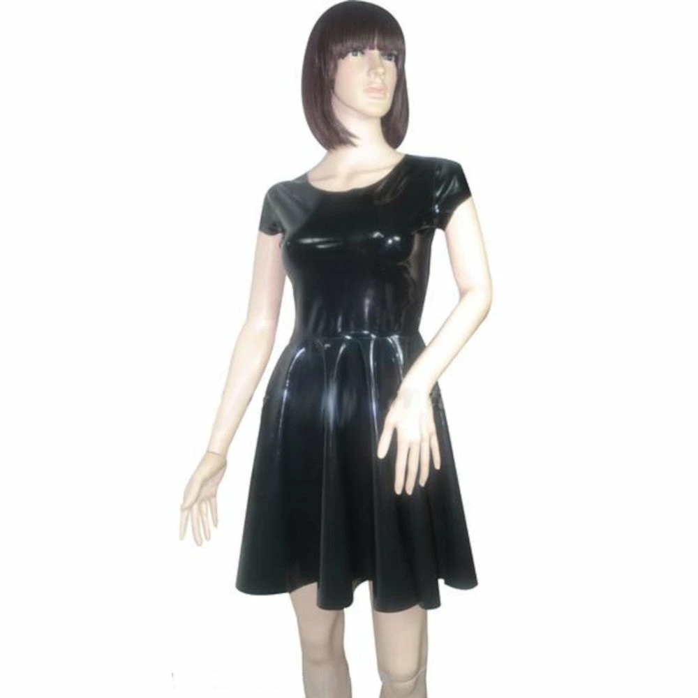 Latexfun Lovely Latex Skater Dress Latex Clothing 3 Latexfun Lovely Latex Skater Dress Latex Clothing