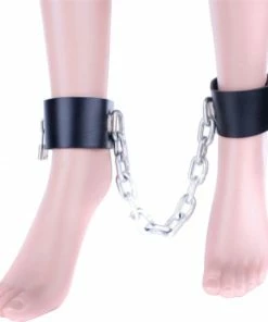 Laidtex Locking Metal Chain Leg Cuffs