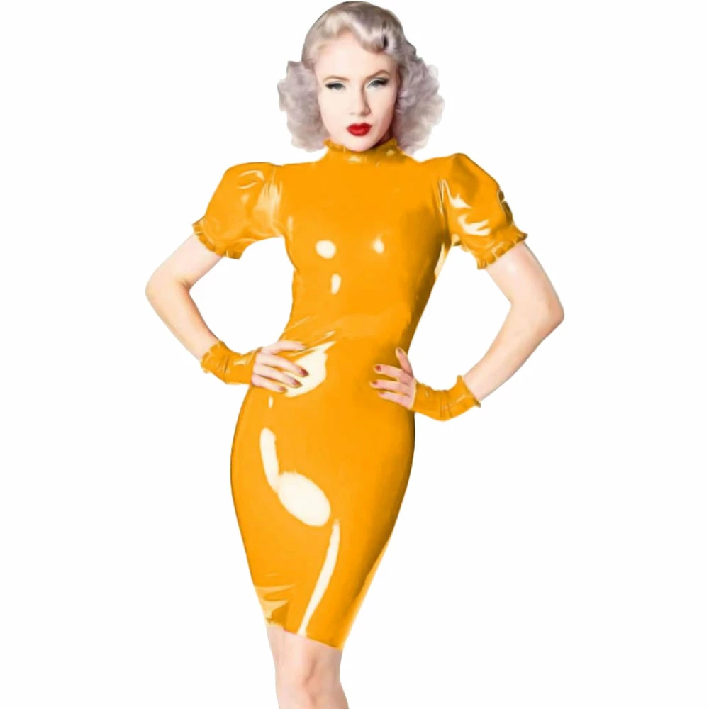 Laidtex Plus Size PVC Dress With Gloves 7 Laidtex Plus Size PVC Dress With Gloves