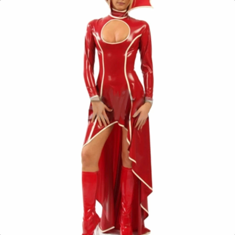Latexfun Latex Clothing Heavenly High Low Women's Latex Dress 3 Latexfun Latex Clothing Heavenly High Low Women's Latex Dress