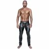 Laidtex Open Crotch Black Vinyl Trousers