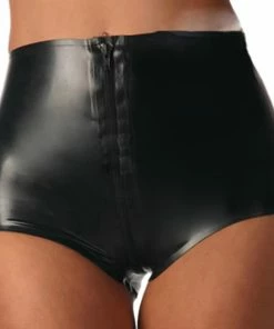 Laidtex Latex Clothing Latex Black Zipper Panties