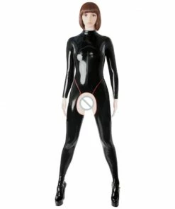 Latexfun Latex Clothing Lewd Crotchless Latex Bodysuit