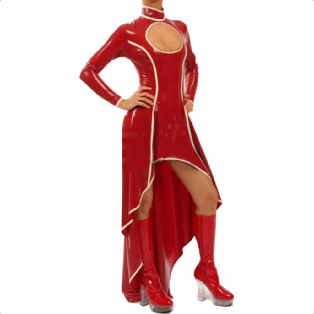 Latexfun Latex Clothing Heavenly High Low Women's Latex Dress 4 Latexfun Latex Clothing Heavenly High Low Women's Latex Dress