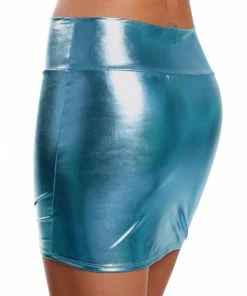 Latexfun Latex Clothing Brilliant Blue Vinyl Skirt