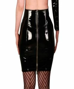 Latexfun Latex Clothing Polished Vinyl Pencil Skirt
