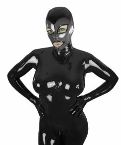 Laidtex Shiny Latex Female Suit With Hood
