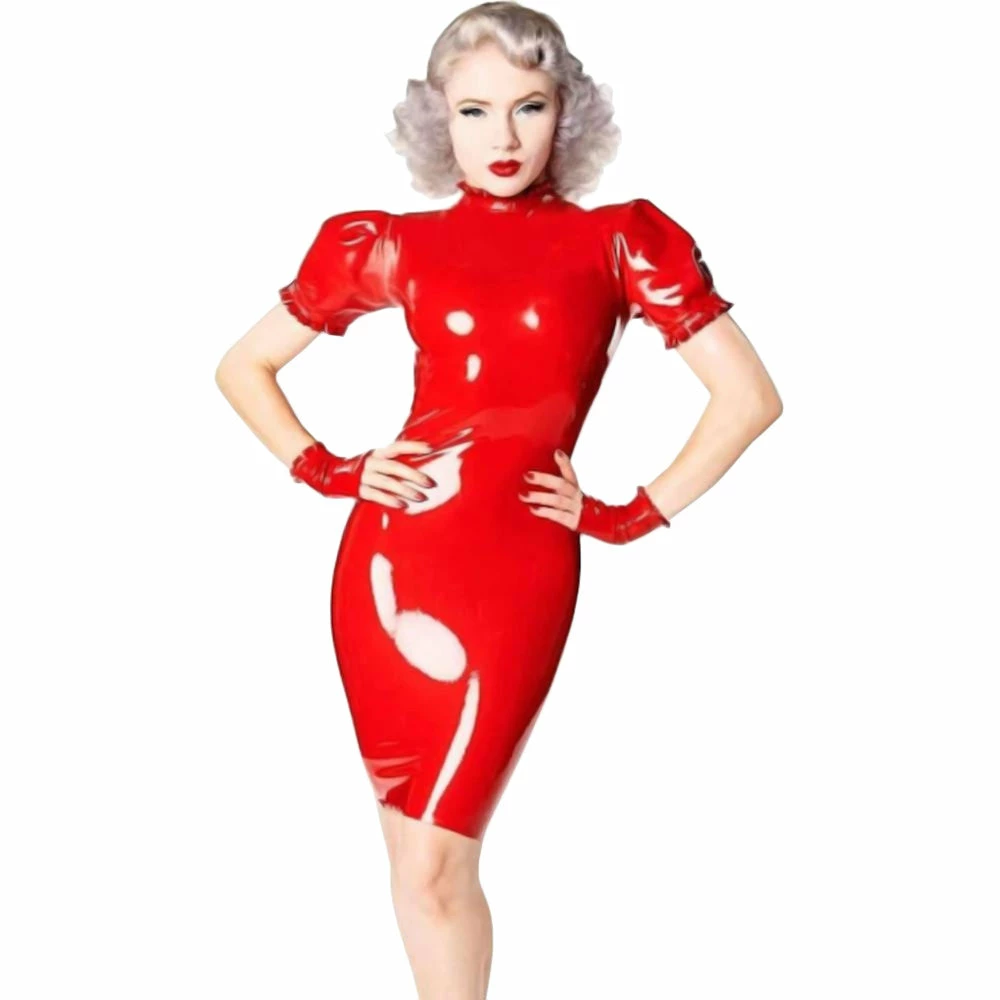 Laidtex Plus Size PVC Dress With Gloves 8 Laidtex Plus Size PVC Dress With Gloves