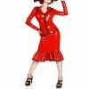 Laidtex Latex Clothing Slutty Red Latex Domme Outfit